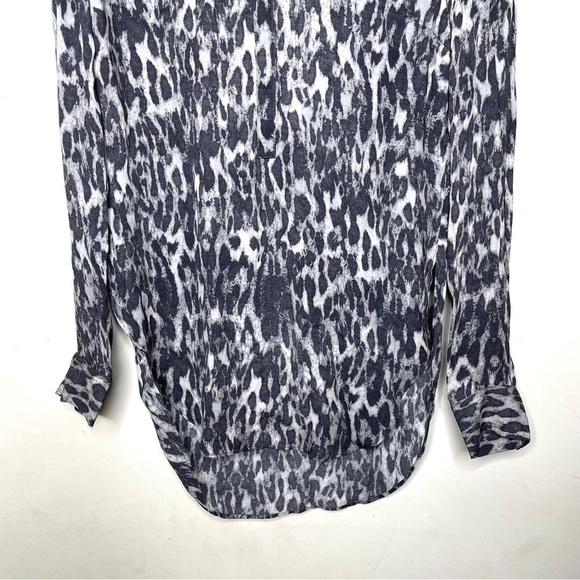 All Saints Keri Ash Grey Leopard Print Shirt Small - Picture 10 of 16